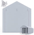ADVANCE OUTDOOR 12x20 ft Carport Replacement Door with Zippers Tarp, Heavy-Duty Waterproof & UV Protected, Easy Installation with Ball Bungees, White, One Door Only