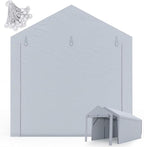 ADVANCE OUTDOOR 12x20 ft Carport Replacement Door with Zippers Tarp, Heavy-Duty Waterproof & UV Protected, Easy Installation with Ball Bungees, White, One Door Only