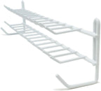 Huji Wall Mount Tie and Belt Rack Organizer, White (2 Pack)