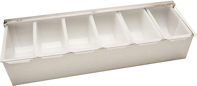 Winco Condiment Holder, 6 Compartment, S/S Base