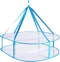 iayokocc 2 Tiers Folding Drying Rack, Folding Mesh Clothes Hanging Dryer, Portable Sweater Drying Rack Lay Fold Flat to Dry Mesh Clothes Hanger for T-Shirt, Swimsuit, Sweater, Delicates