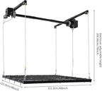 Ceiling Mount Garage Storage Rack 48x48 Inch, 300lbs Capacity Overhead Lifting Storage Rack with Adjustable Height up to 79 Inch, Heavy Duty Carbon Steel for Garage Warehouse Tool Storage, Matte Black
