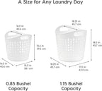 IRIS USA Plastic Laundry Basket, 40L - 3 Pack, Flexible Clothes Hamper Tall with Ventilation Holes, Laundry Room Bedroom Bathroom Apartment Dorm Blankets Pillows Trinkets Organization, White