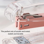 Office Desk Organizers, Pink 13PCS Office Supplies and Accessories Desk organizer, Acrylic Stapler, Staple Remover, Clips, Scissor, Phone Holder, Pen, Pen Holder