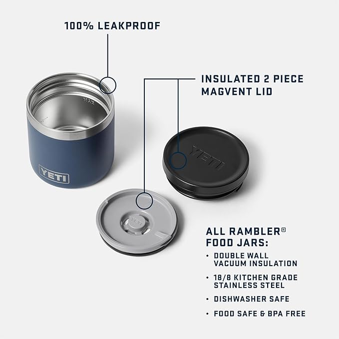 YETI Rambler 8 oz Food Jar, Vacuum Insulated, Stainless Steel, With Airtight Lid, Ridgeline