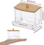 Hipiwe Acrylic Q-Tip Holder with Lid - Clear Q-Tips Dispenser Bathroom Containers Canister Cotton Swab Holder Bathroom Countertop Storage Organizer for Q-tip Cotton Swab