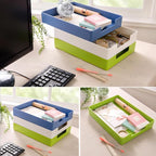 Letter-Size Tray, Desk Drawer Organizer, A4 Plastic Paper Tray, Plastic Paper Holder File Organizer for Office, School, Home Storage (White)