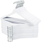 Wooden Hangers 30 Pack, Smooth Wood Hangers with 360° Swivel Hook & Notches, Slim Coat Hanger Wooden for Closet, White