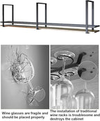 Ceiling Wine Glass Holder - Hanging Wine Rack, Ceiling Mounted Storage Rack, Wrought Iron Solid Wood Bar Display Rack, LOFT Hanging Decorative Rack(120X30X50CM)