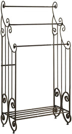 Kings Brand Furniture Pewter Metal Towel Racks for Bathroom with Shelf - 3 Long, Sturdy, Versatile & Modern Towel Rack with Storage Shelf Perfect for Laundry Room, Kitchen Area & Bathroom Towel Rack