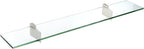 Spancraft Glass R-12x24-Brushed Steel Raven Glass Shelf, Brushed Steel, 12" x 24"