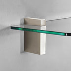 Glass Shelves - Tempered Safety Glass Shelves for Bathroom, Choose Over 20 Shelf Brackets and Multiple Shelf Sizes - Cuadro Maxi Style - 23.6 x 11.8 in - Stainless Clip