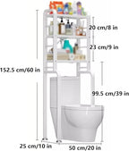 Over-the-toilet Storage, Over Toilet Storage Shelf, Toilet Storage Rack, Adjustable Layer Height, Portable Lock Design, Classified Storage, Suitable for Bathroom, Toilet and Laundry Room(Black)