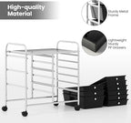 Giantex 9 Drawers Rolling Cart, Classroom Organizers, Storage Cart with Wheels, for Teacher Office Home School Supplies Tool Craft Art Paper, Black