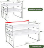 2 Pack Expandable Kitchen Wrap Organizer Rack, Height & Width Adjustable Aluminum Foil and Plastic Wrap Organizer for Pantry, Cabinet Food Wrap Organization and Storage - (3 Tier 9.8 to 15.6"L)