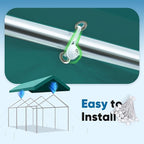 ADVANCE OUTDOOR Replacement Top Cover Tarp for 12x20 ft Carport Canopy with Ball Bungees, Green, One Roof Only