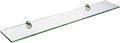 Spancraft Glass P-8x36-Brushed Steel Peacock Glass Shelf, Brushed Steel, 8" x 36"