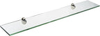 Spancraft Glass P-4.75x12-Brushed Steel Peacock Glass Shelf, Brushed Steel, 4.75" x 12"