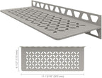 Schluter Rectangular Shelf for Tiled Walls - 4mm Thick, Floral Design, Aluminum Material, Stone Grey Finish - SWS1D5TSSG
