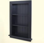 Fox Hollow Furnishings 14x24 Aiden Recessed Wall Niche Medicine Cabinet Replacement, in The Wall Bathroom Cabinet Insert Shelf/Shelves, Made in North America, Real Wood, NO MDF, Beadboard, Black