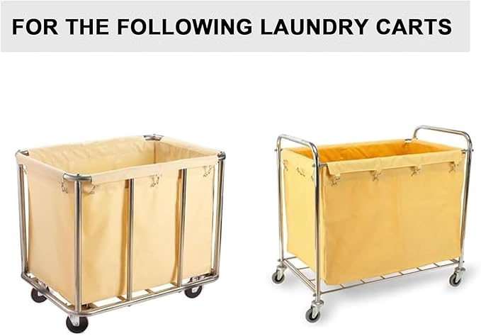 Removable Waterproof Liner Bag for Rolling Laundry Basket, Commercial Laundry Cart Replacement Liner Bag, Detachable Storage Bags(Beige)