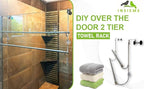 Insieme (29 x16x4.7 Inch) Towel Rack for Over Glass Shower Wall or Glass Shower Enclosure (Frameless or Frames up to 1.6" Thick). 2 Tier - Stainless Steel - No Rust