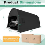 COBIZI Carport 12x20 FT Heavy Duty Portable Garage Storage Shelter Shed with All-Steel Metal Frame & Vents, Round Style Outdoor Storage Shed for Car, Truck, Boat, Patio Furniture Anti-Snow Waterproof