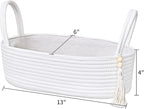 ABenkle Small Storage Basket, Jute Rope Woven Toilet Paper Tray Organizer for Toilet Tank Top, Boho Bathroom Decor Holder for Shelf Bedroom Living Room -13x6x4 Inches