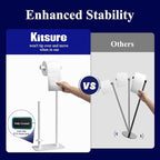 Kitsure Toilet Paper Holder Free Standing - Large Capacity Toilet Paper Holder for 4 Rolls, Rustproof Toilet Paper Stand with Non-Slip Stable Base, White, Medium