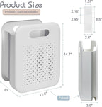 Collapsible Laundry Basket, Space-Saving Wall-Mounted Hamper, Detachable Hanging Organizer for Home, Dorms, RVs, Measures 11.8" x 8" x 14.7" In (White)