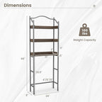 Tangkula Over The Toilet Storage Rack, 3-Tier Above Toilet Bathroom Shelf with Adjustable Bottom Bar & Anti-Toppling Devices, Metal Frame, Freestanding Bathroom Space Saver for Laundry (Silver, 66"H)