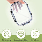 8 Pack Borosilicate Glass Food Storage Containers with Lids, Glass Meal Prep Containers, Airtight Bento Lunch Boxes with Snap Locks, Oven, Freezer and Dishwasher Safe, BPA Free, Kitchen Storage Set