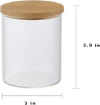Qtip Holder with Bamboo Vanity Tray, Glass Apothecary Jars with Lids, Cotton Ball Swab Pad Rounds Holder Bathroom Canister Jars for Bathroom Restroom Decorations and Organizer
