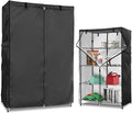 Wire Rack Covers,Heavy Duty 600D Dustproof Waterproof Storage Rack Covers for Metal Shelves,Storage Shelf Cover with Zipper for Wire Shlef,36''W x 19''D x 62''H,Black with Clear Front
