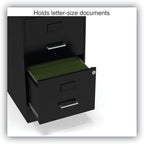 Alera Soho Vertical File Cabinet, 2 Drawers: File/File, Letter, Black, 14" X 18" X 24.1"