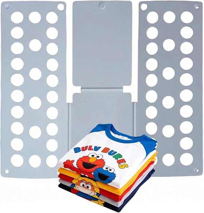 For Kids Ages 1–7 (Up to 48″/120cm) – Mini Kids Clothes Folding Board, Shirt Folder, Compact Laundry Organizer for Small Sizes, Portable Clothes Folder (Grey)