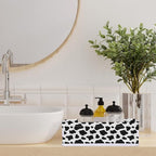 Cow Print Bathroom Basket Foldable Toilet Tank Topper Paper Basket Waterproof Fabric Storage Organizer Bins Decorative Open Storage for Home Closet Containers Cabinet Set of 2