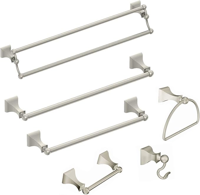Moen Retreat Collection Brushed Nickel Bathroom Hand Towel Ring with Wall Mount Hardware, DN8386BN (Pack of 2)