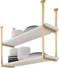 Ceiling Mounted Storage Racks, 2 Layer Floating Pan Pot Shelves Flower Stand Wine Glass Holder for Kitchen/Bars/Living Room/Restaurants/Balcony, Industrial Hanging Display Rack (Size : 120x30x80cm)