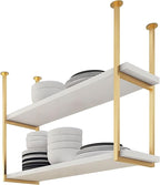 Ceiling Mounted Storage Racks, 2 Layer Floating Pan Pot Shelves Flower Stand Wine Glass Holder for Kitchen/Bars/Living Room/Restaurants/Balcony, Industrial Hanging Display Rack (Size : 120x30x80cm)