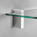 Glass Shelves - Tempered Safety Glass Shelves for Bathroom, Choose Over 20 Shelf Brackets and Multiple Shelf Sizes - Cuadro Maxi Style - 23.6 x 11.8 in - Silver Clip