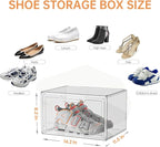 Magnetic Acrylic Clear Shoe Boxes – 360° Clear Plastic Stackable Sneaker Storage Box shoe Display Box Professional Grade Shoe Display Case, Shoe Organizer for Closet (12pcs)