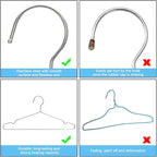 Seropy Coat Hangers Clothes 10 Pack Wire Hangers Heavy Duty Stainless Steel Hangers with Non Slip Grooves, 16.5 Inch Ultra Thin Metal Hangers Space Saving Clothing Hanger