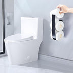 Toilet Paper Storage Wall Mount, Over The Tank Extra Toilet Paper Holder for 3 Rolls Tissue, Metal Tissue Roll Storage Stand for Bathroom, RV Adhesive Loo Roll Holder (Black)