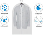 Garment Bags 12 Pack, 24 x 40 Hanging Clothes Storage Bags, Translucent PEVA Garment Covers with Full Zipper for Suits and Dresses