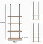 Ceiling Shelf, Ceiling Mount Storage Rack with Wooden Boards Hanging Storage Rack for Display Plants,Wine,Books, Quick Installation (Color : A, Size : 3 Layer)
