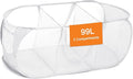 Durable Collapsible Foldable Mesh Pop Up Laundry Basket, 3 Compartments Easy to Carry & Sort Clothes Hampers for Home, Dorm, Travel White