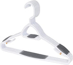 Set of 5 Deluxe Non Slip Hangers by Neatfreak! - Space Saving Hangers for Clothes, Pants, Jackets and Shirt 5 Pack,White/Grey
