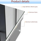 28x28 inch Medicine Cabinet Mirror with Storage, Aluminum Surface Mount or Recessed Medicine Cabinet with Adjustable Shelves for Bathroom Bedroom
