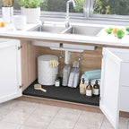 SIKADEER 28" x 22" Under Sink Mat Waterproof, Silicone Mat Kitchen Drawer Shelf and Cabinet Liner, Sink Protector for Kitchen Organizers and Storage, Boot Tray Pet Food Mats